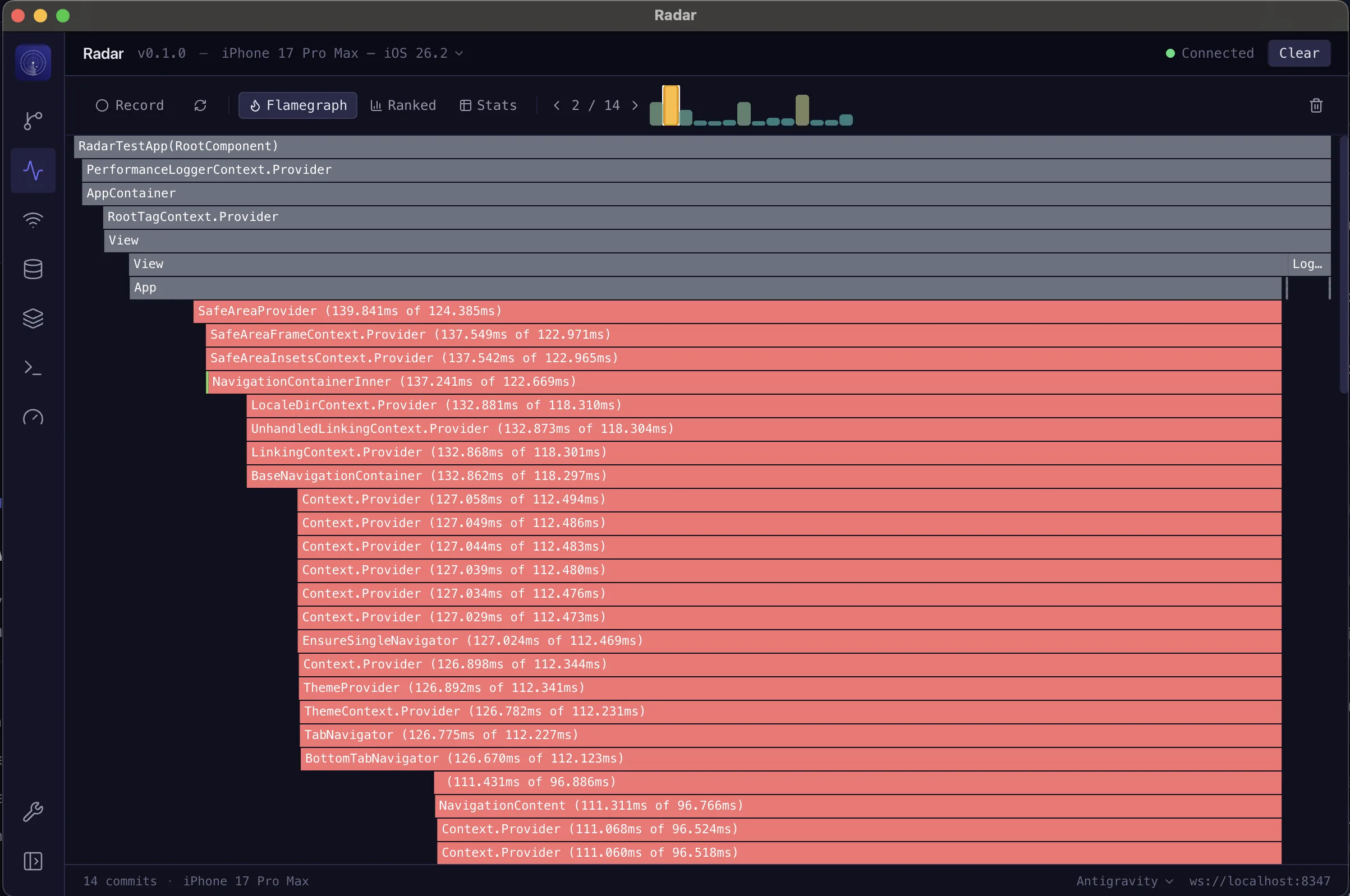 Radar Profiler view — Know why it re-rendered